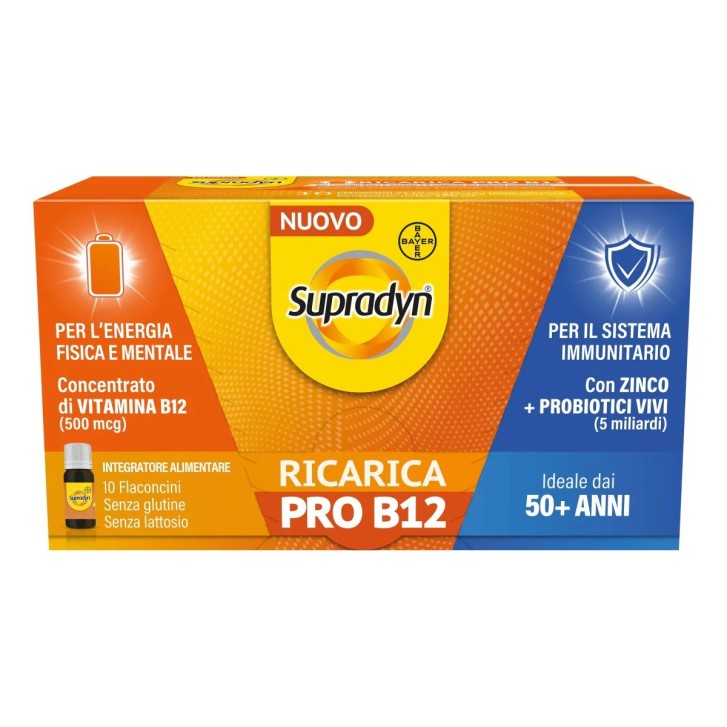 Supradyn Ricarica Pro B12 Integratore per Energia 10 Flaconcini - Supradyn Supradyn Ricarica Pro B12 Integratore per Energia 10 Flaconcini - Supradyn