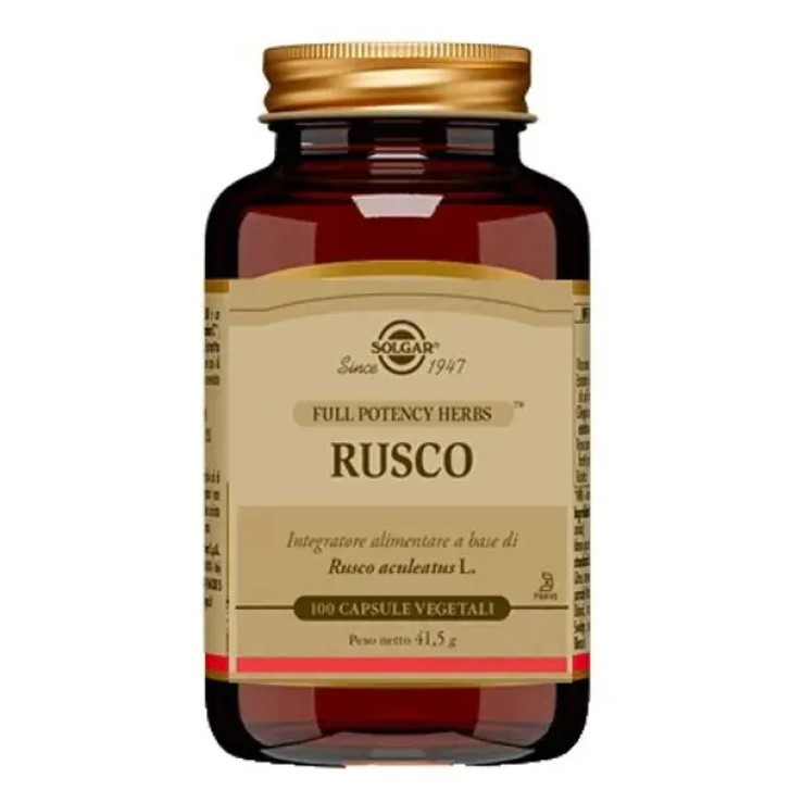 Rusco Integratore per Microcircolo e Circolazione Venosa 100 Capsule Vegetali - Solgar