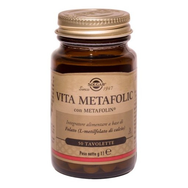 Vita Metafolic 50 Tavolette Integratore Alimentare di Acido Folico - Solgar Vita Metafolic 50 Tavolette Integratore Alimentare di Acido Folico - Solgar