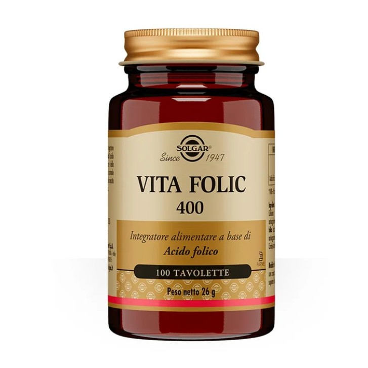 Vita Folic 400 Integratore Alimentare Acido Folico 100 Tavolette - Solgar Vita Folic 400 Integratore Alimentare Acido Folico 100 Tavolette - Solgar