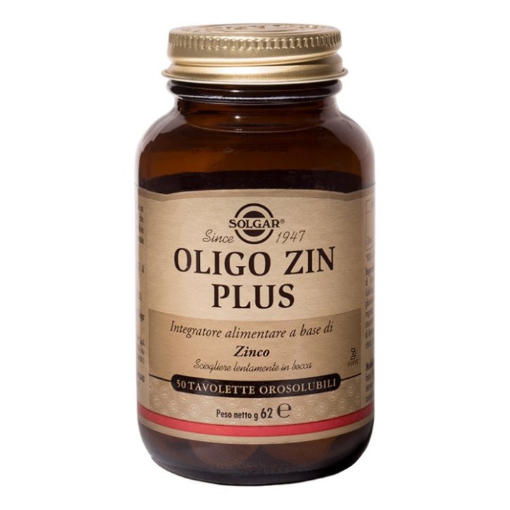 Oligo Zin Plus 50 Tavolette Masticabili Integratore Zinco - Solgar