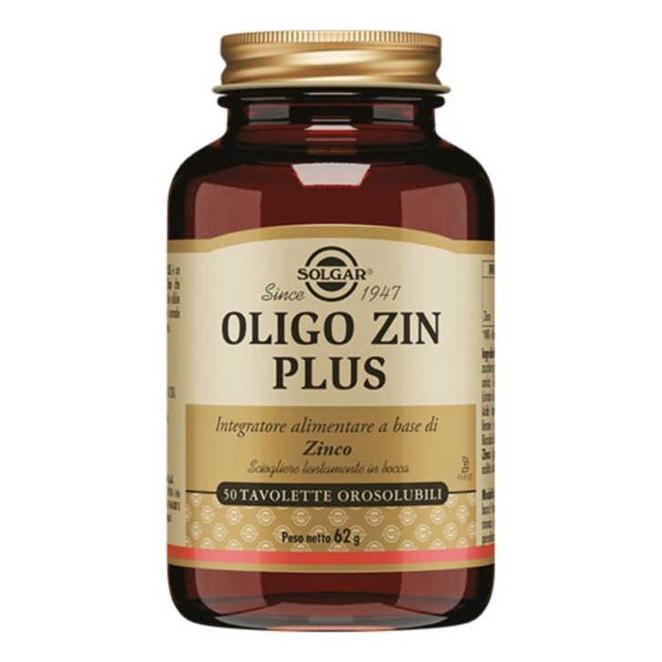 Oligo Zin Plus 50 Tavolette Orosolubili Integratore di Zinco - Solgar Oligo Zin Plus 50 Tavolette Orosolubili Integratore di Zinco - Solgar