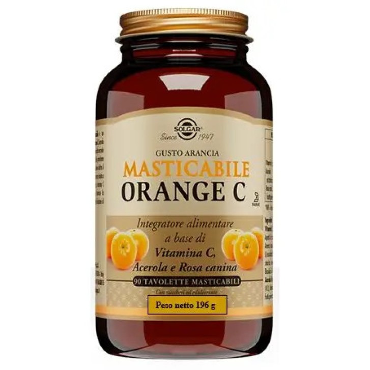 Orange C Integratore Masticabile Vitamina C 90 Tavolette - Solgar Orange C Integratore Masticabile Vitamina C 90 Tavolette - Solgar