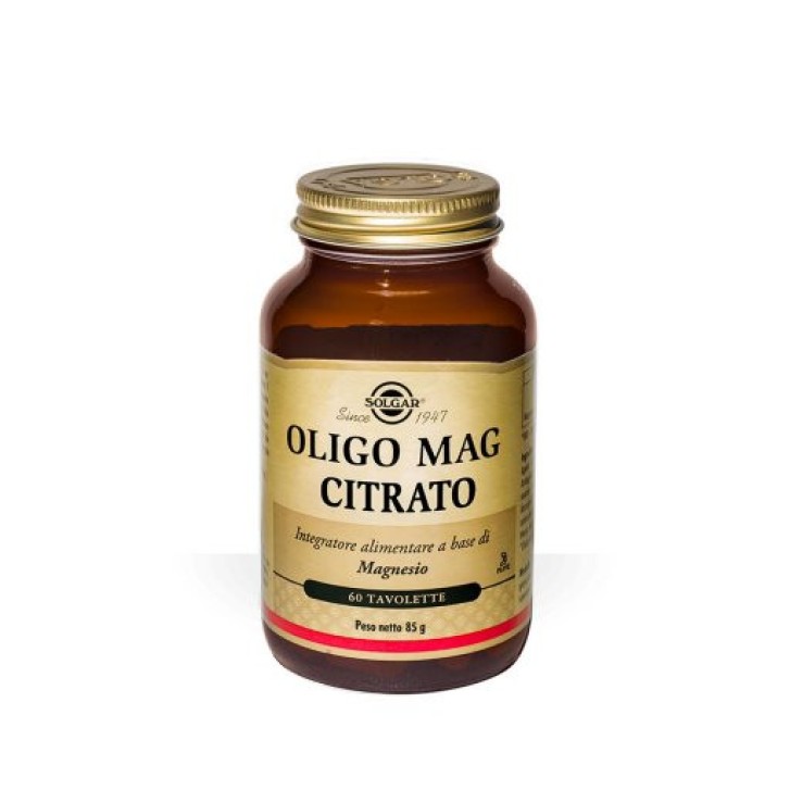 Oligo Mag Citrato Integratore di Magnesio 60 Tavolette - Solgar Oligo Mag Citrato Integratore di Magnesio 60 Tavolette - Solgar