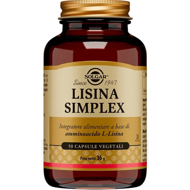 Lisina Simplex Integratore Alimentare 50 Capsule Vegetali - Solgar