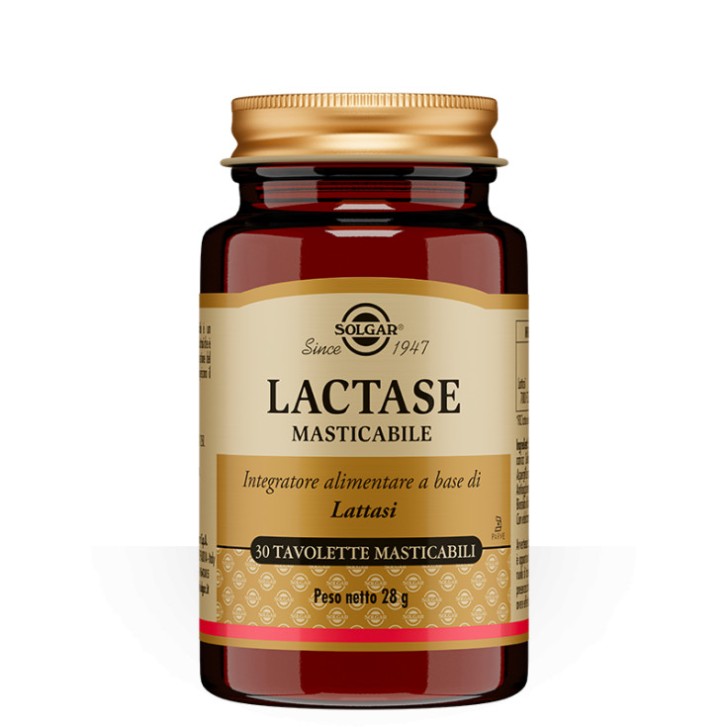 Lactase Masticabile Integratore per Intolleranza Lattosio 30 Tavolette - Solgar