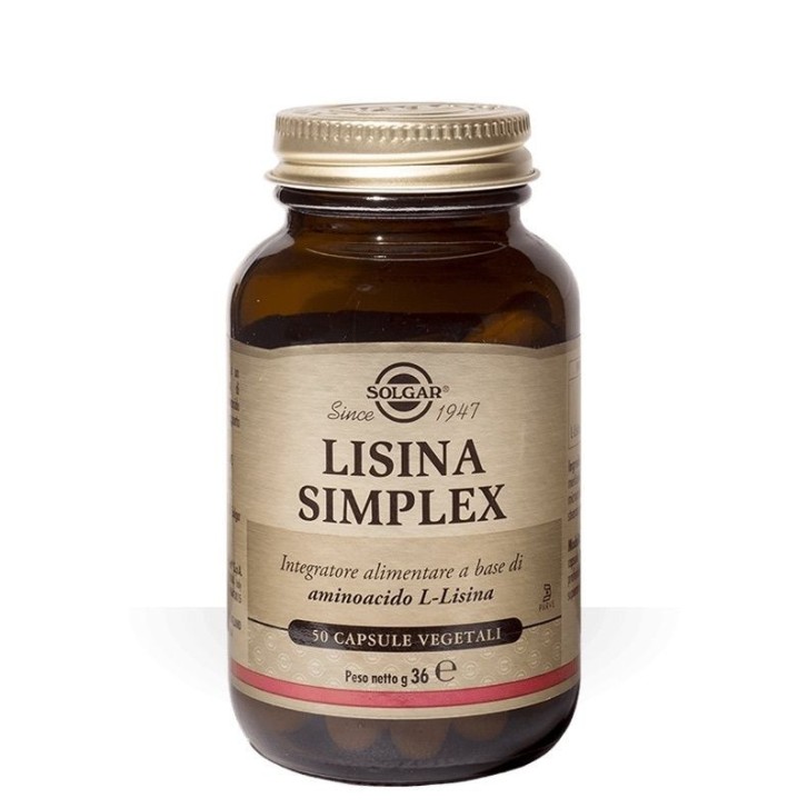 Lisina Simplex Integratore Supporto Metabolismo 50 Capsule Vegetali - Solgar