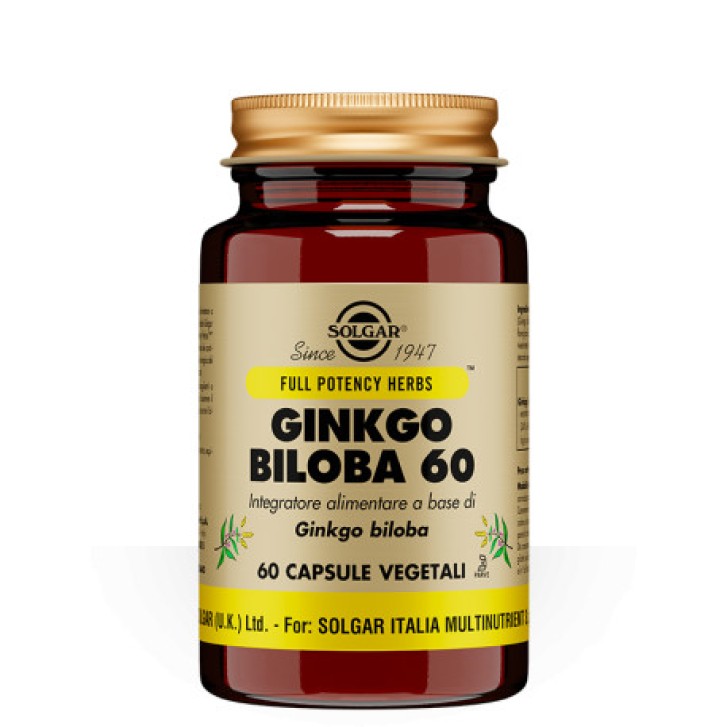 Ginkgo Biloba 60 Integratore per Circolazione 60 Capsule Vegetali - Solgar