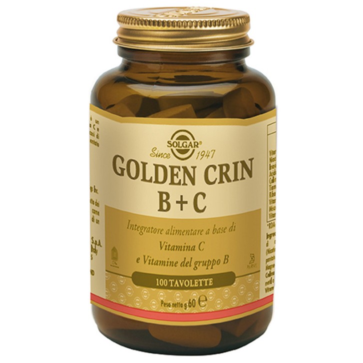 Golden Crin B+C Integratore alimentare 100 Tavolette - Solgar Golden Crin B+C Integratore alimentare 100 Tavolette - Solgar