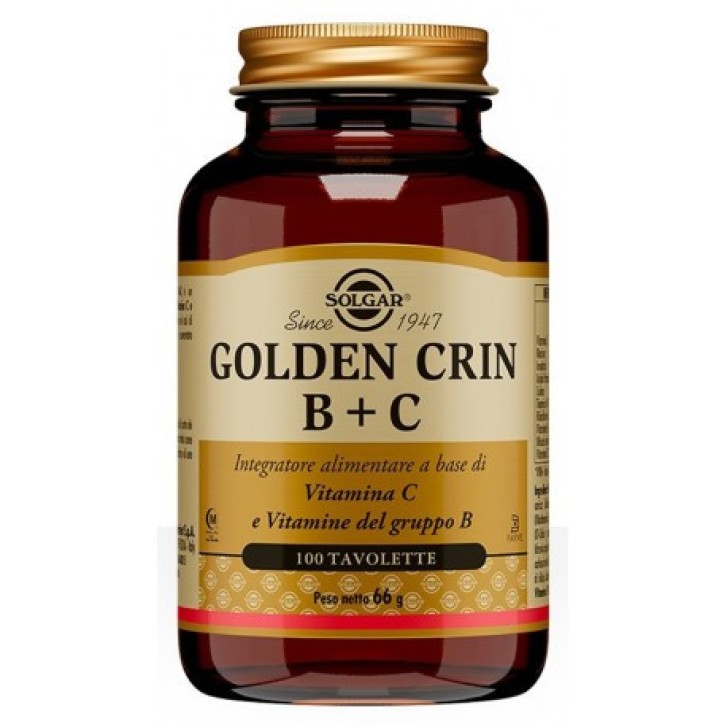 Golden Crin B+C Integratore Stanchezza e Affaticamento 100 Tavolette - Solgar Golden Crin B+C Integratore Stanchezza e Affaticamento 100 Tavolette - Solgar