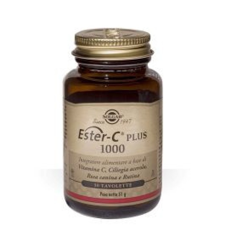 Ester C Plus 1000 Integratore Vitamina C 30 Tavolette - Solgar Ester C Plus 1000 Integratore Vitamina C 30 Tavolette - Solgar