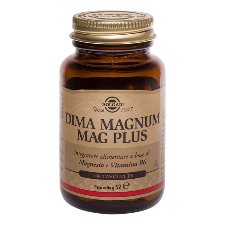 Dima Magnum Mag Plus Integratore Magnesio e Vitamina B6 100 Tavolette - Solgar