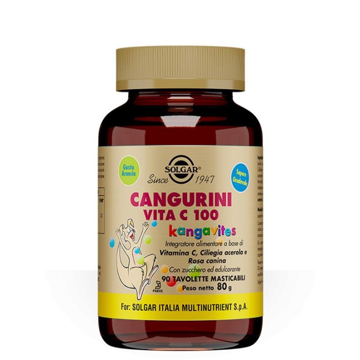 Cangurini Vita C 100 Integratore Vitamina C Masticabile Bambini - Solgar Cangurini Vita C 100 Integratore Vitamina C Masticabile Bambini - Solgar