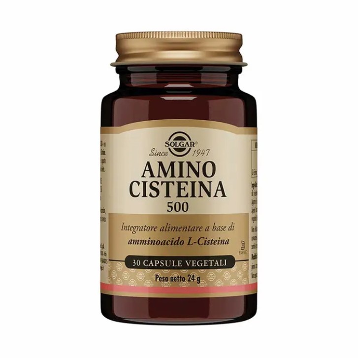 Amino Cisteina 500 Integratore per Capelli e Unghie 30 Capsule Vegetali - Solgar Amino Cisteina 500 Integratore per Capelli e Unghie 30 Capsule Vegetali - Solgar