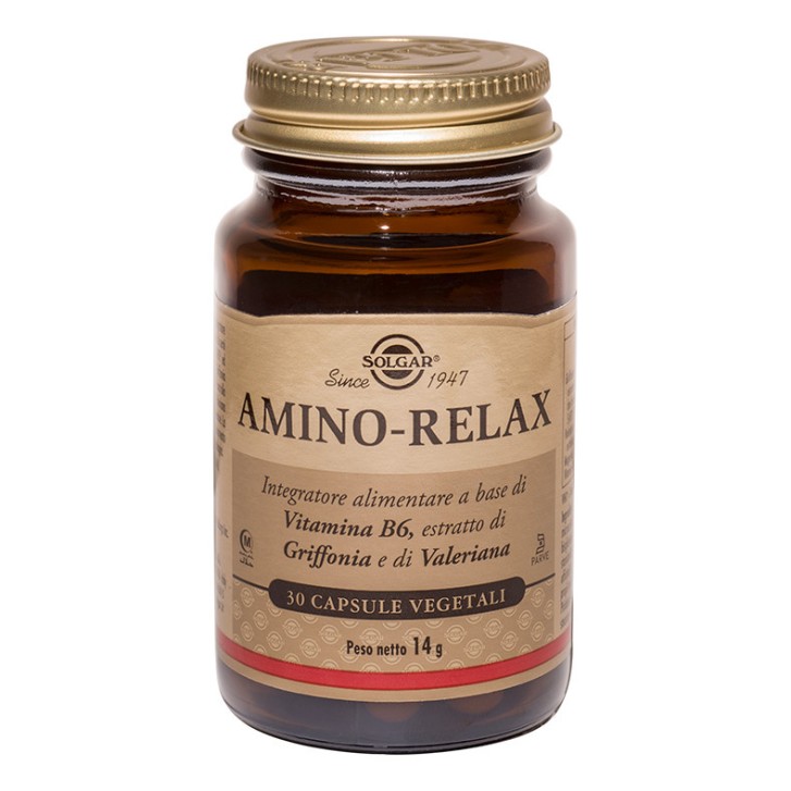 Amino Relax Integratore per Rilassamento e Umore 30 Capsule Vegetali - Solgar