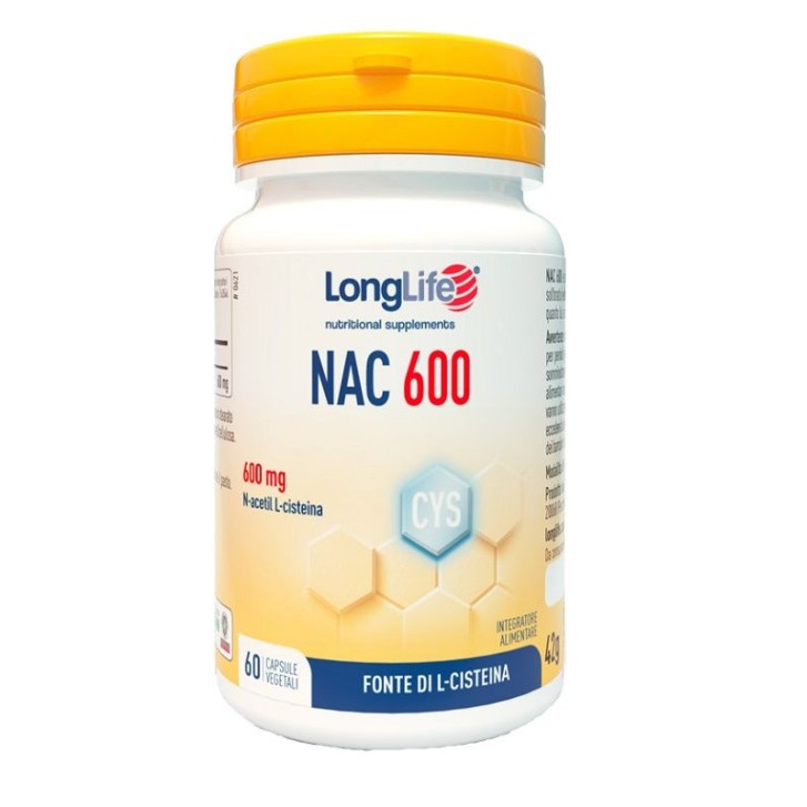 Nac 600mg Integratore Antiossidante 60 Capsule - Longlife Nac 600mg Integratore Antiossidante 60 Capsule - Longlife