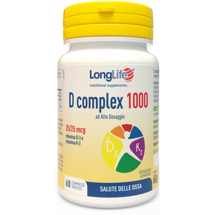 D Complex 1000 Integratore Vitamina D3 e K2 60 Compresse - Longlife