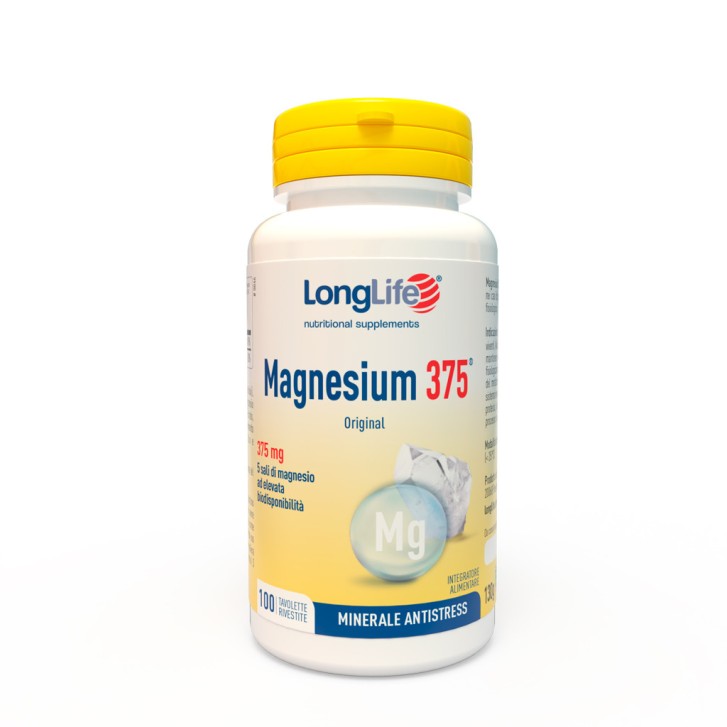 Magnesium 375 Integratore Alimentare, 100 Tavolette - Longlife