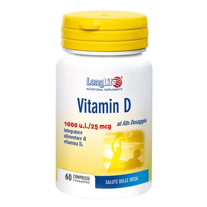 Vitamina D3 1000 UI Longlife Integratore Ossa 60 Compresse - Longlife Vitamina D3 1000 UI Longlife Integratore Ossa 60 Compresse - Longlife