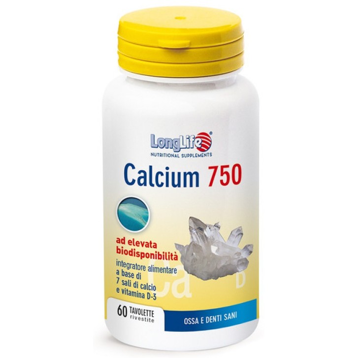 Calcio 750mg Longlife Integratore Alimentare in 60 Compresse - Longlife