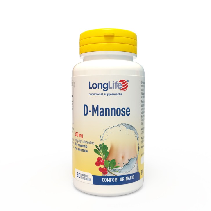 D-Mannose 500 mg Integratore Benessere Urinario 60 Capsule - Longlife