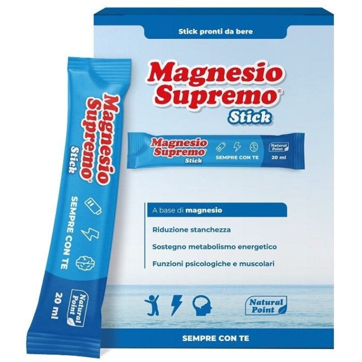 Magnesio Supremo Stick Integratore Funzione Muscolare 20 Stick - Natural Point Magnesio Supremo Stick Integratore Funzione Muscolare 20 Stick - Natural Point