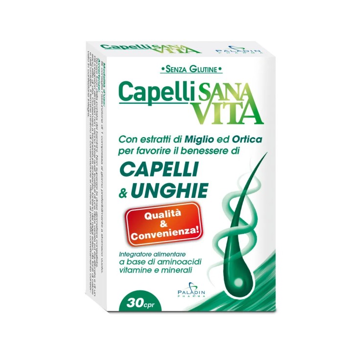 Sanavita Capelli Integratore Alimentare per Capelli e Unghie 30 Compresse - Sanavita