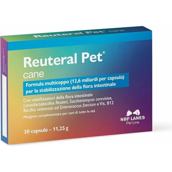 Reuteral Pet Cane Probiotici Integratore Benessere Intestinale Cani 30 Capsule - NBF Lanes