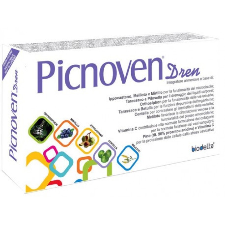 Picnoven Dren Integratore Microcircolo 100 Compresse - Biodelta Picnoven Dren Integratore Microcircolo 100 Compresse - Biodelta