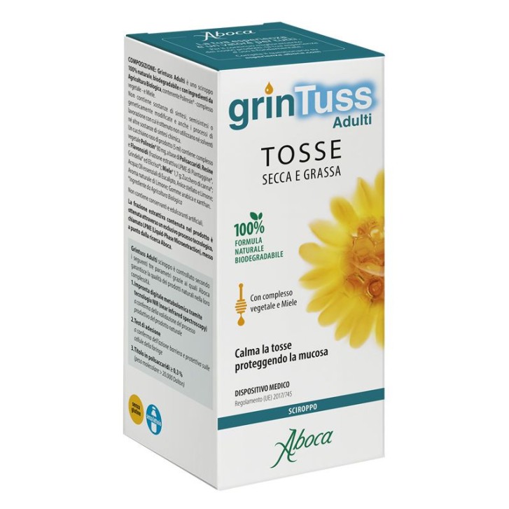 Grintuss Adulti Sciroppo Tosse Secca e Grassa 180g - Aboca