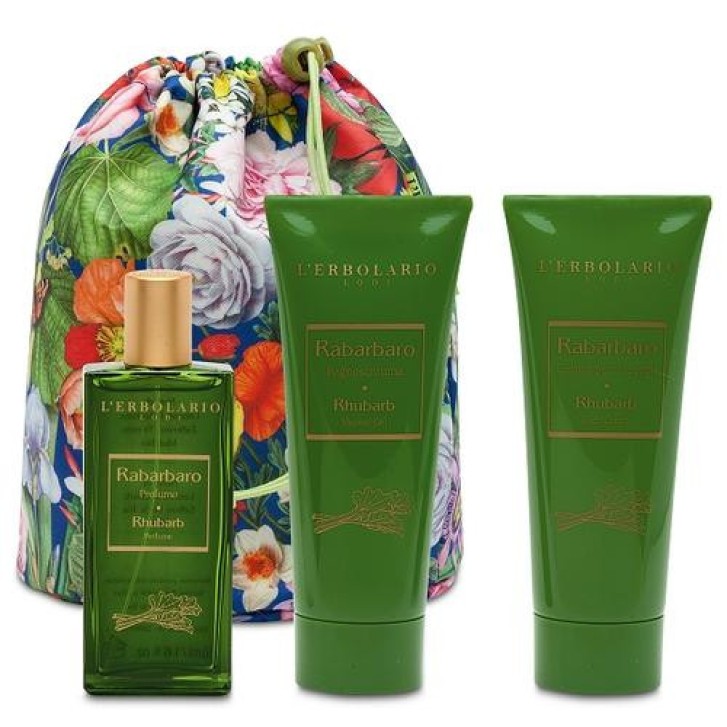 BeautyBag Trio Rabarbaro con Profumo, Bagnoschiuma e Crema Corpo - L\'Erbolario BeautyBag Trio Rabarbaro con Profumo, Bagnoschiuma e Crema Corpo - L\'Erbolario