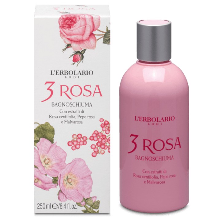 3 Rosa Bagnoschiuma 250ml - L\'Erbolario