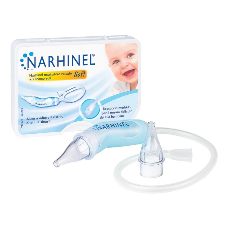 Aspiratore Nasale Soft con 2 Ricambi Neonati Bambini - Narhinel Aspiratore Nasale Soft con 2 Ricambi Neonati Bambini - Narhinel