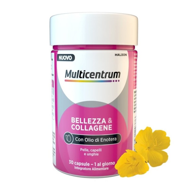 Multicentrum Bellezza e Collagene Integratore per Pelle, Capelli e Unghie 30 Capsule - Multicentrum