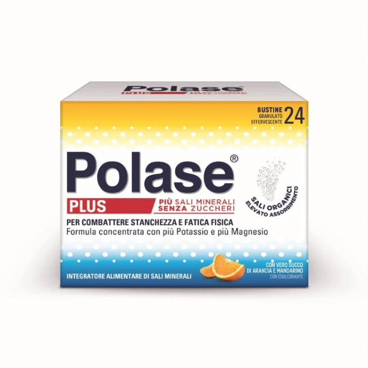 Polase Plus Integratore Sali Minerali Magnesio e Potassio 24 Bustine - Polase Polase Plus Integratore Sali Minerali Magnesio e Potassio 24 Bustine - Polase