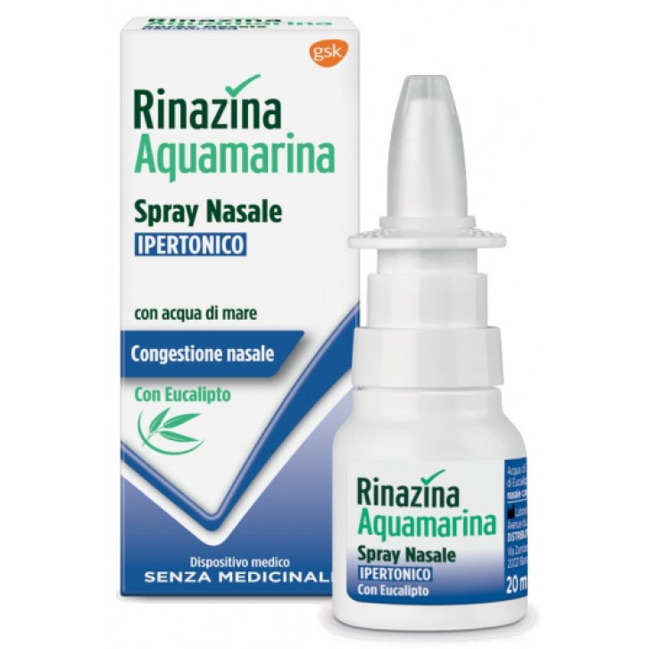 Rinazina Aquamarina Spray Nasale Ipertonico con Eucalipto 20 ml - Rinazina