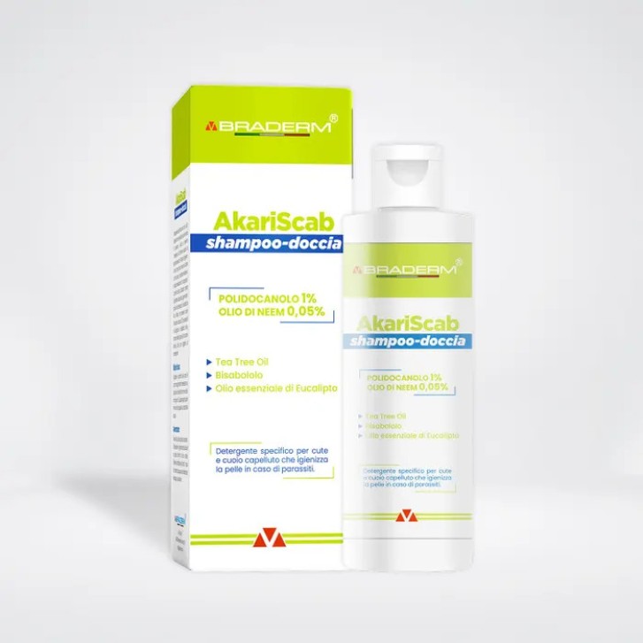 Akariscab Shampoo Doccia Detergente Pidocchi 150ml - Braderm