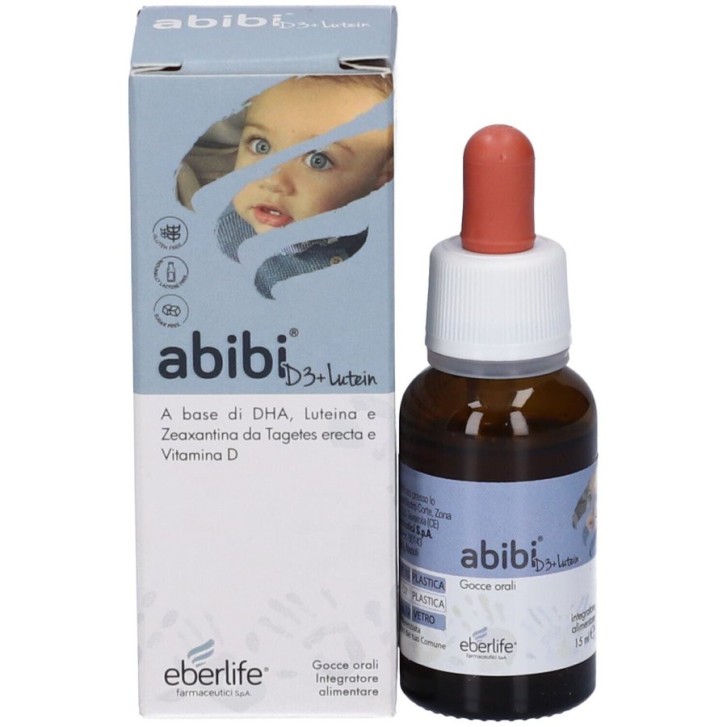 Abibi D3+Lutein Gocce Integratore Supporto Vista Ossa 15ml - Eberlife Farmaceutici SpA