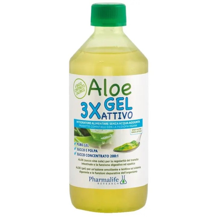 Aloe Gel 3X Attivo Integratore 500ml - Pharmalife Research