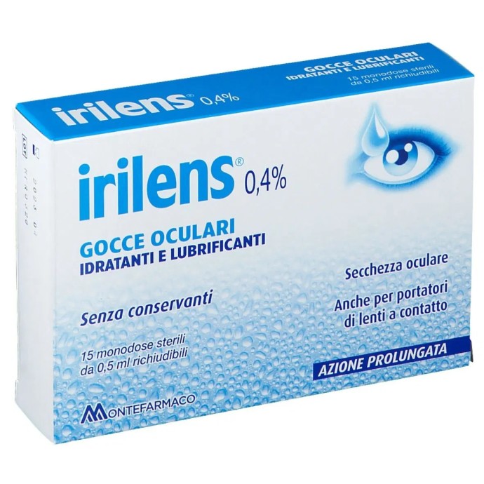 Irilens Gocce Oculari Monodose Idratanti e Lubrificanti 15ml - Iridina Irilens Gocce Oculari Monodose Idratanti e Lubrificanti 15ml - Iridina