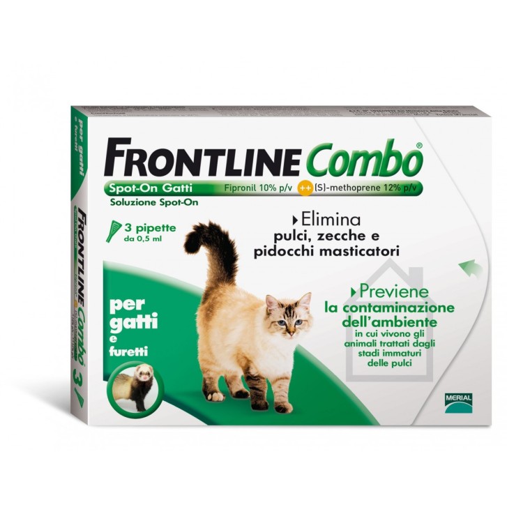 Antiparassitario Spot-On per Gatti e Furetti, 3 Pipette - Frontline Antiparassitario Spot-On per Gatti e Furetti, 3 Pipette - Frontline