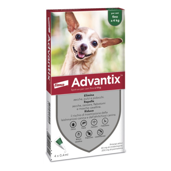Advantix Spot On Antiparassitario Cani fino a 4 kg - Bayer Advantix Spot On Antiparassitario Cani fino a 4 kg - Bayer