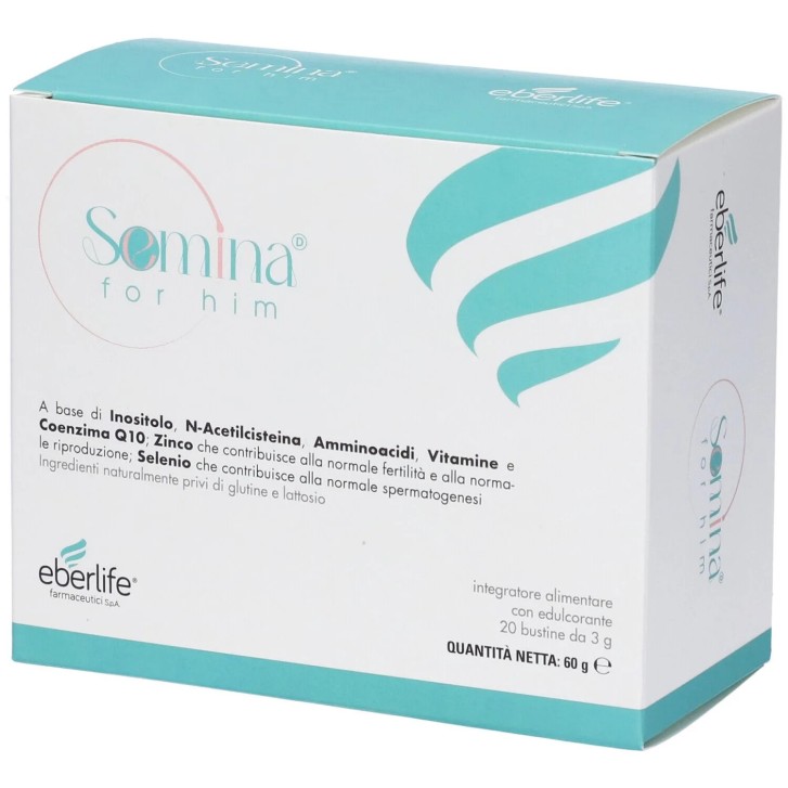 Semina For Him Integratore per Fertilità Maschile 20 Bustine - Eberlife Farmaceutici Semina For Him Integratore per Fertilità Maschile 20 Bustine - Eberlife Farmaceutici
