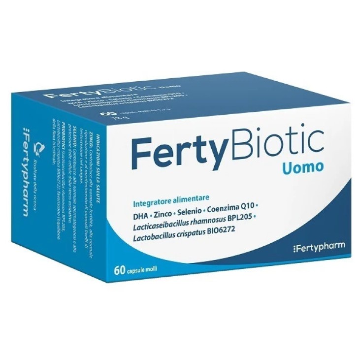 Fertybiotic Uomo Integratore per Fertilità Maschile 60 Capsule Molli - Biocure