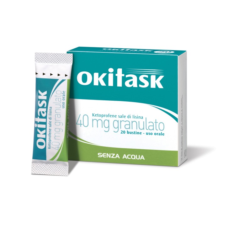 Okitask 40 mg Granulato per Dolori di Diversa Origine 20 Bustine Orosolubili - OKI Okitask 40 mg Granulato per Dolori di Diversa Origine 20 Bustine Orosolubili - OKI