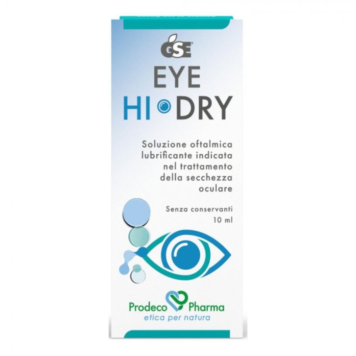 GSE Eye Hi-Dry Soluzione Oftalmica Lubrificante 10ml per Secchezza Oculare - GSE