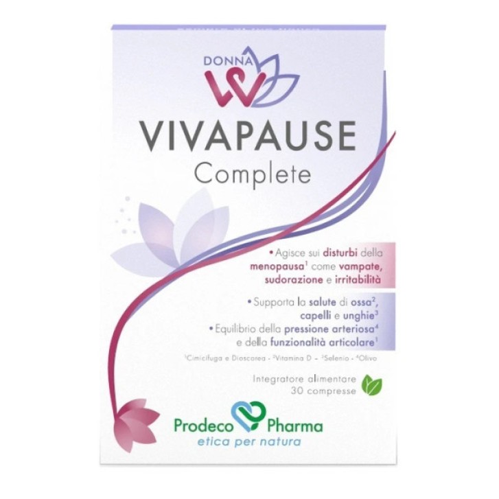 Vivapause Complete Integratore Alimentare Menopausa 30 Compresse Vegano Senza Glutine - Donna W