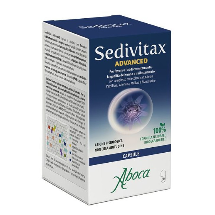 Sedivitax Advanced Integratore Sonno Rilassamento Valeriana Passiflora 30 Capsule - Aboca Sedivitax Advanced Integratore Sonno Rilassamento Valeriana Passiflora 30 Capsule - Aboca