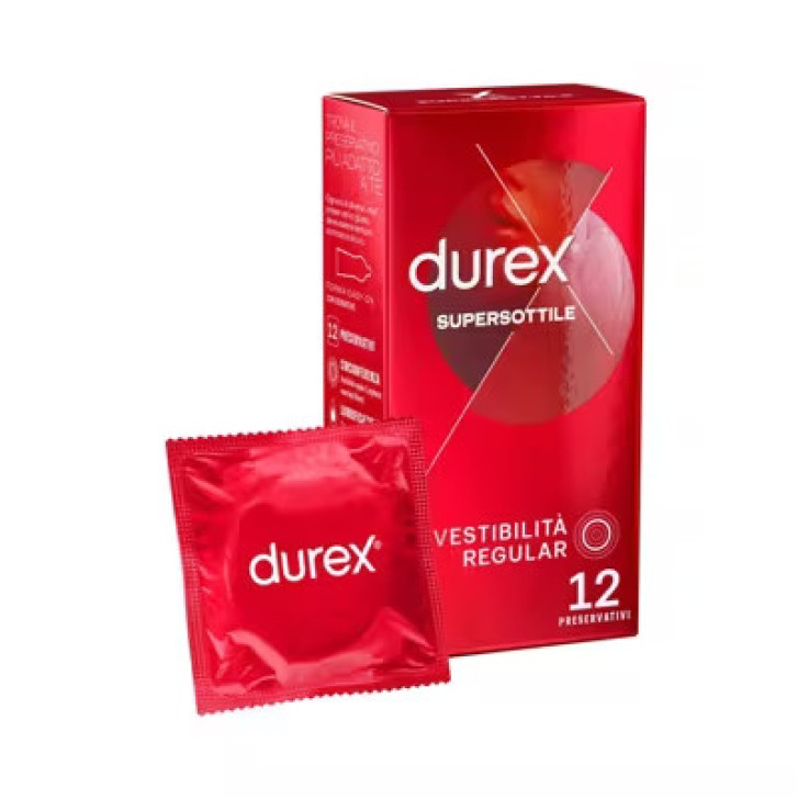 Durex Contatto Comfort Preservativi Supersottili Elevata Lubrificazione 12 Pezzi