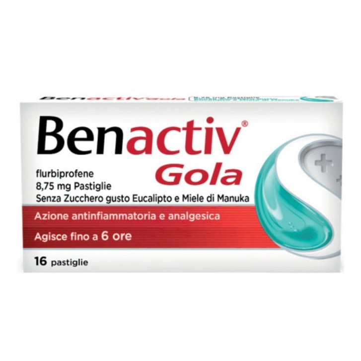 Benactiv Gola 16 Pastiglie Senza Zucchero Miele e Eucalipto - Benactiv